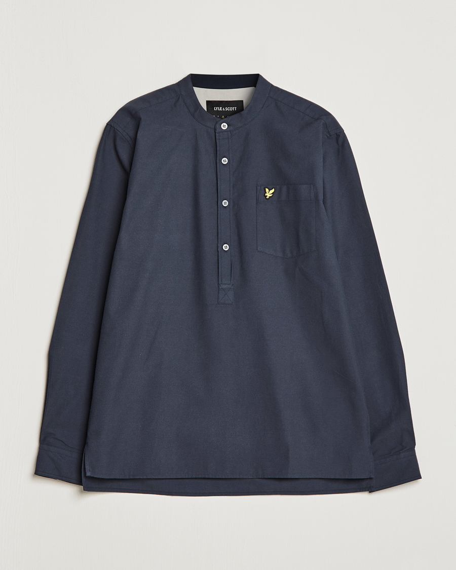 Hombres | Camisas | Lyle & Scott | Marl Grandad Shirt Dark Navy