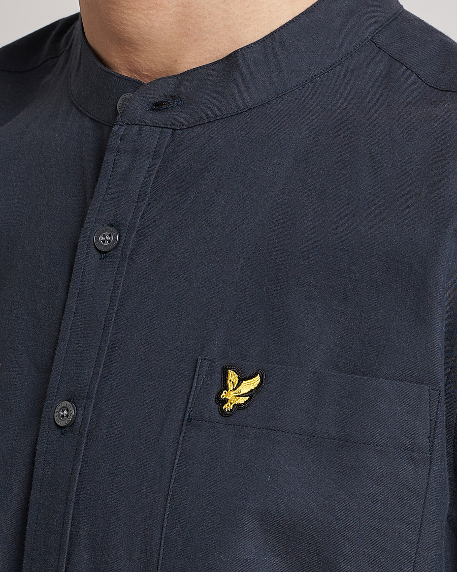 Hombres | Camisas | Lyle & Scott | Marl Grandad Shirt Dark Navy