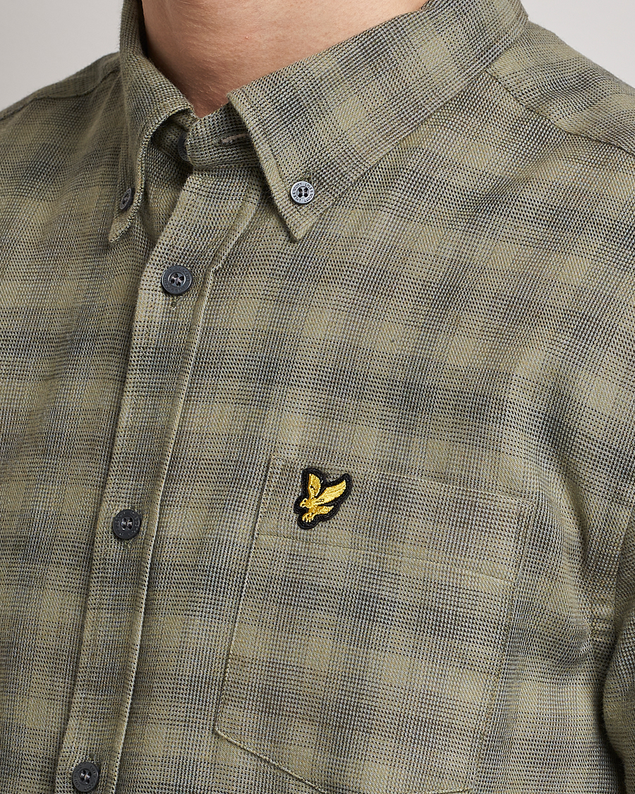 Hombres | Camisas | Lyle & Scott | Button Down Flannel Shirt Sea Weed