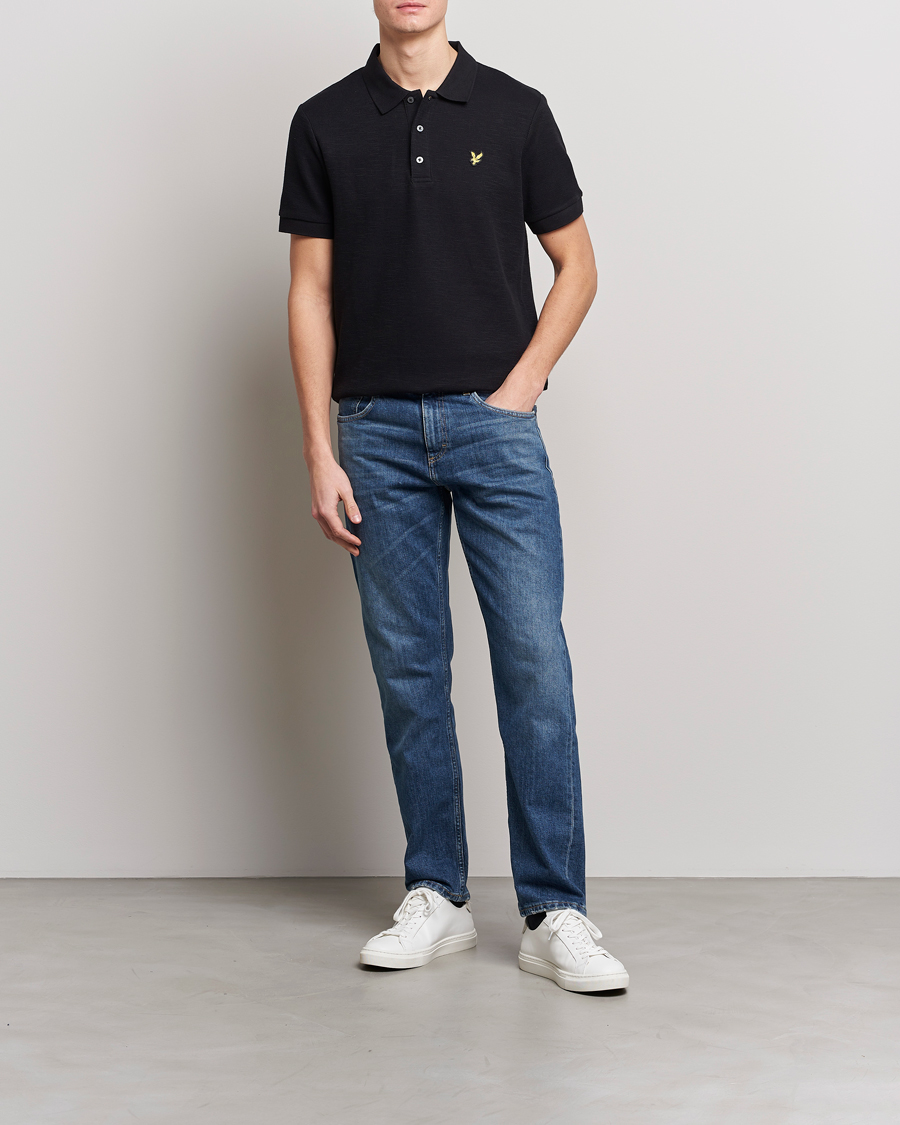 Hombres | Polos | Lyle & Scott | Cuffed Pique Polo Jet Black