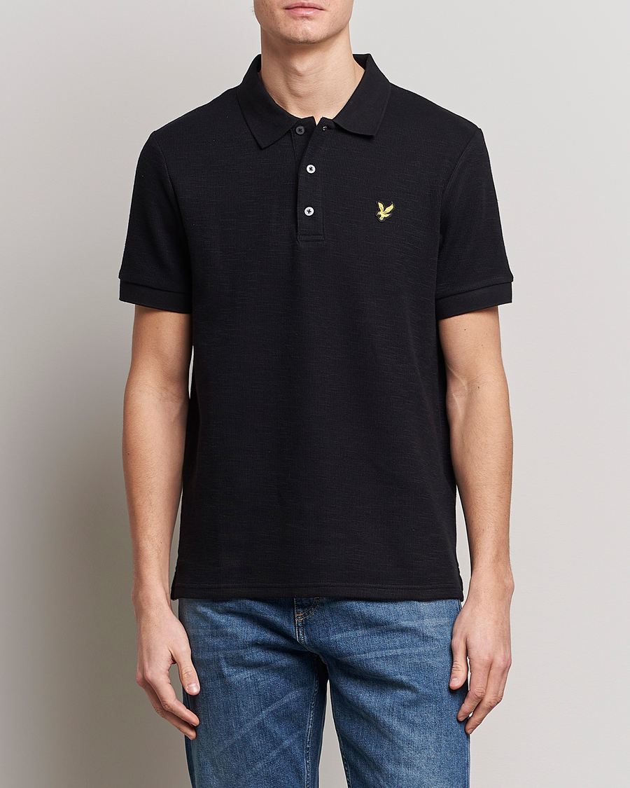 Hombres | Polos | Lyle & Scott | Cuffed Pique Polo Jet Black