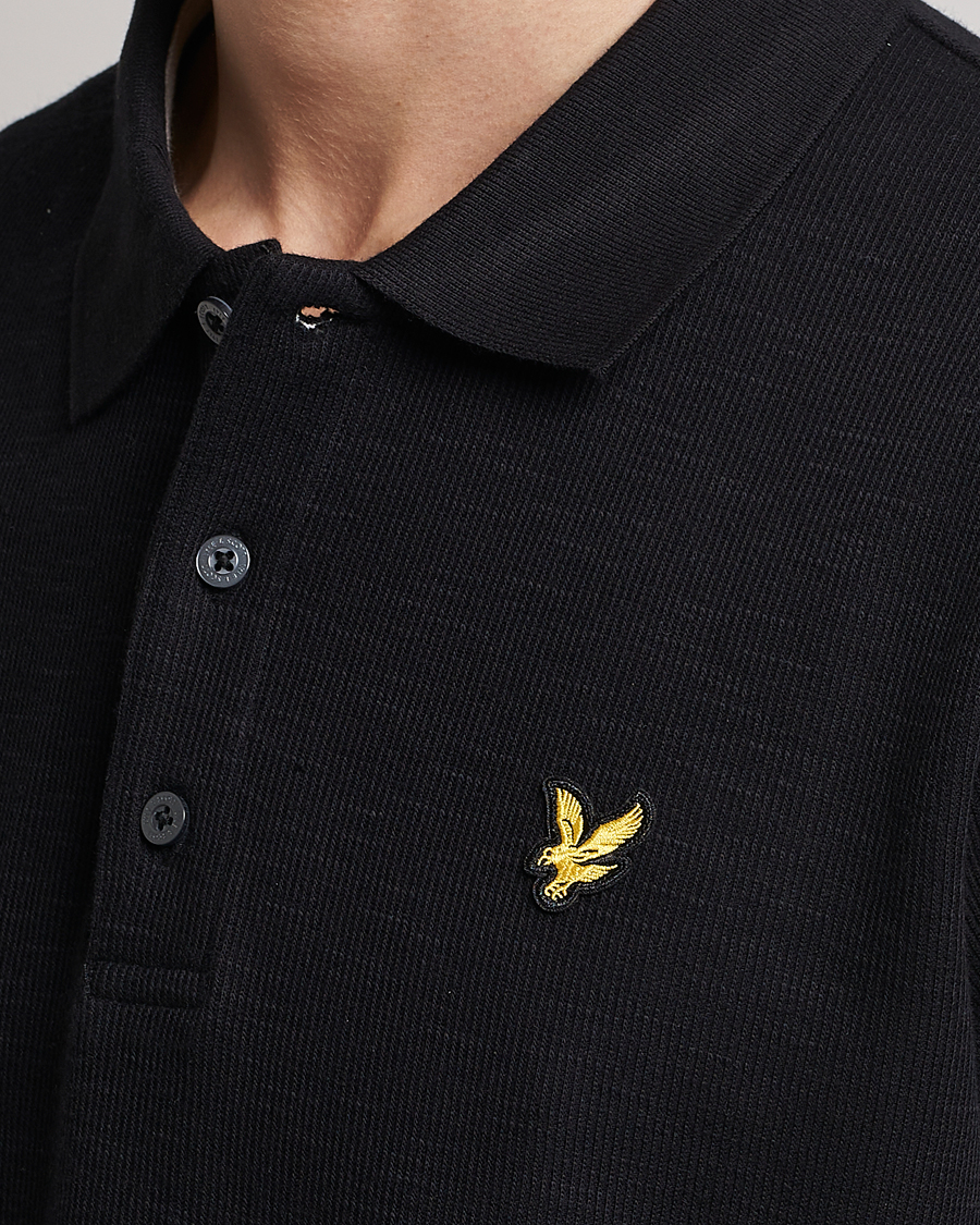 Hombres | Polos | Lyle & Scott | Cuffed Pique Polo Jet Black
