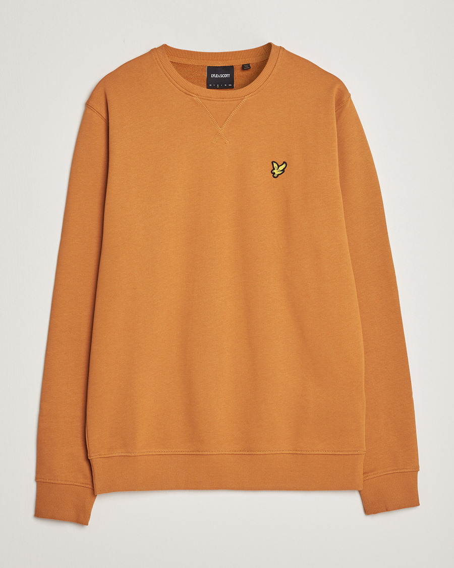 Hombres | Jerséis y prendas de punto | Lyle & Scott | Crew Neck Cotton Sweatershirt Salt Burne