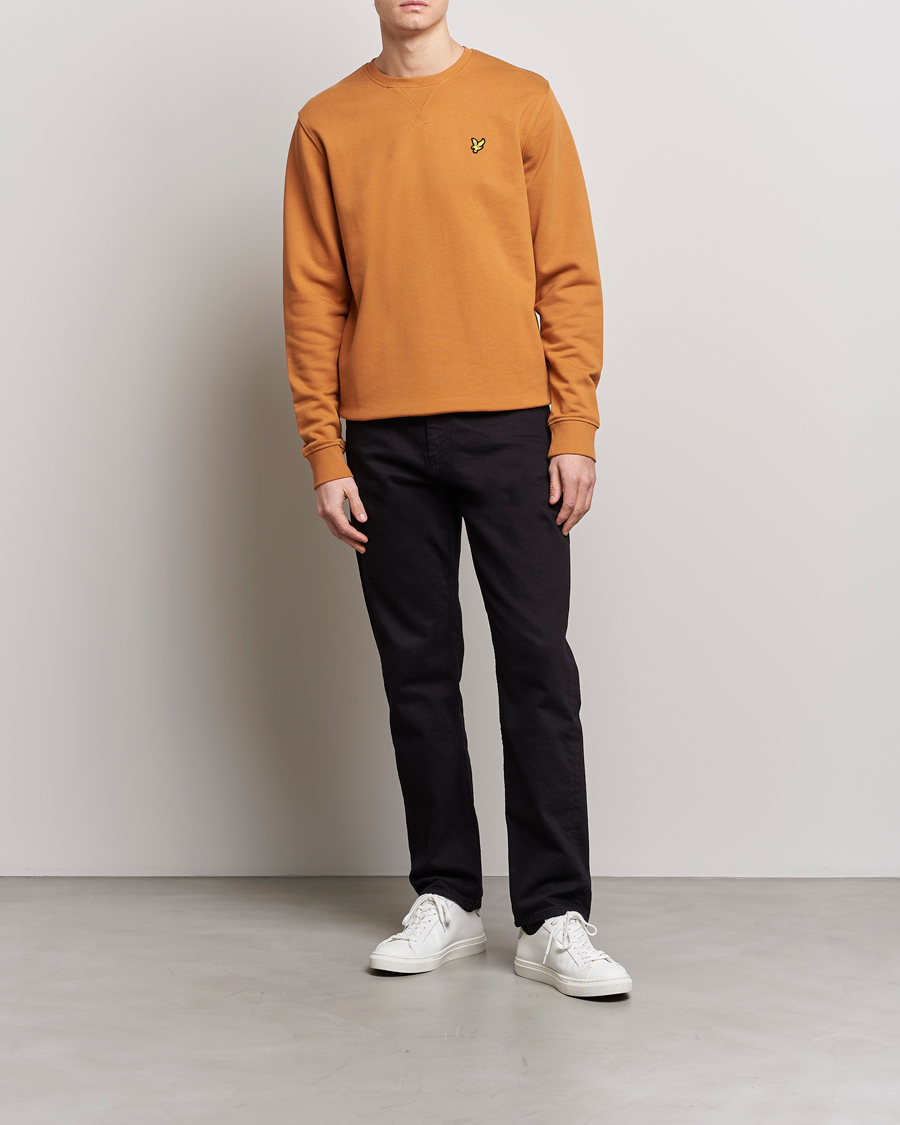 Hombres | Jerséis y prendas de punto | Lyle & Scott | Crew Neck Cotton Sweatershirt Salt Burne
