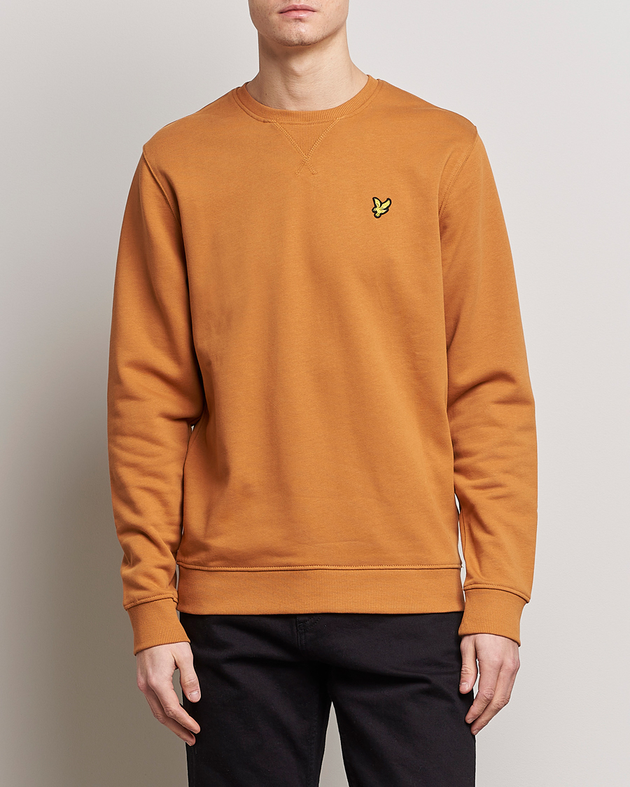 Hombres | Jerséis y prendas de punto | Lyle & Scott | Crew Neck Cotton Sweatershirt Salt Burne
