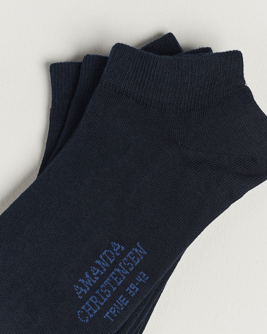 Hombres | Amanda Christensen | Amanda Christensen | 3-Pack True Cotton Sneaker Socks Dark Navy