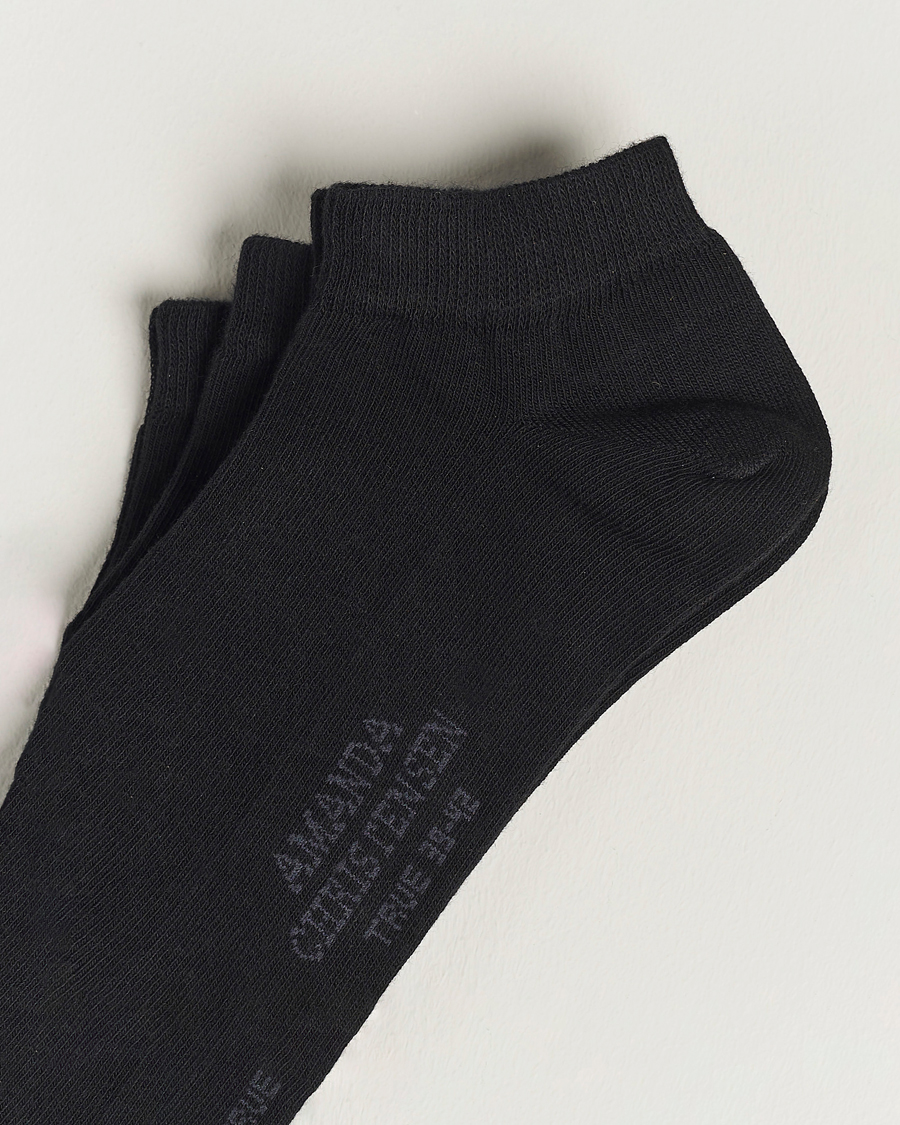 Hombres |  |  | Amanda Christensen 3-Pack True Cotton Sneaker Socks Black