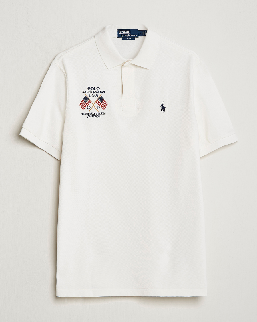 Hombres | Polos | Polo Ralph Lauren | Classic Fit Flag Polo Nevis White
