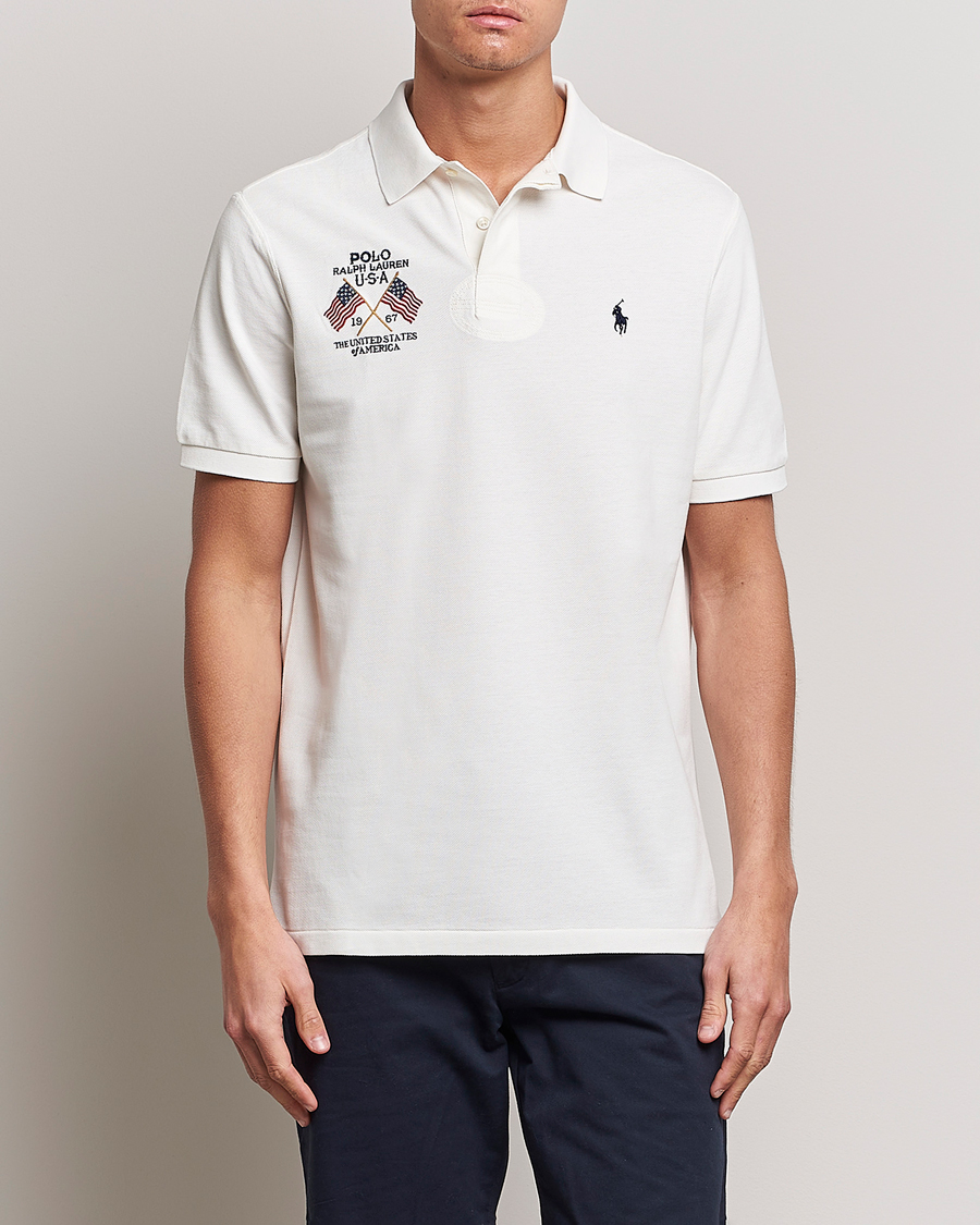 Hombres | Polos | Polo Ralph Lauren | Classic Fit Flag Polo Nevis White