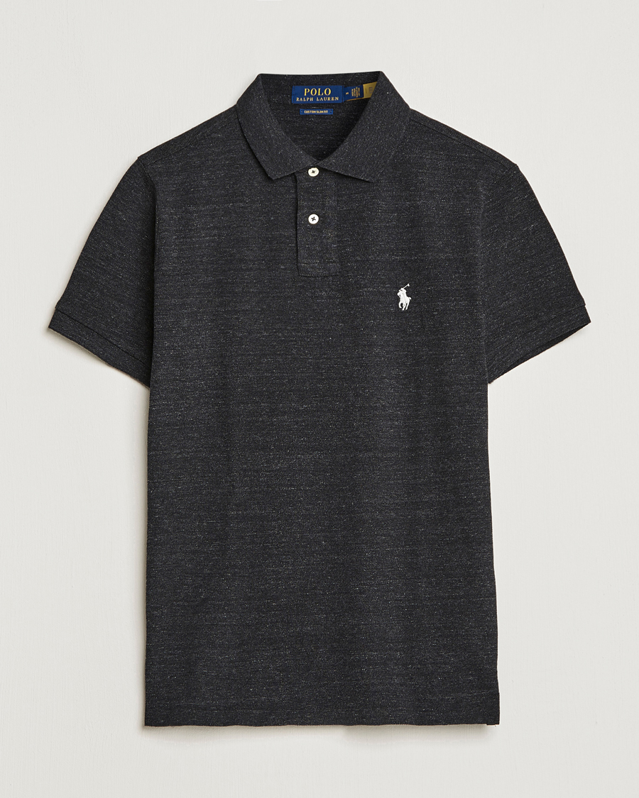 Hombres | Polos | Polo Ralph Lauren | Custom Slim Fit Polo Black Marl Heather
