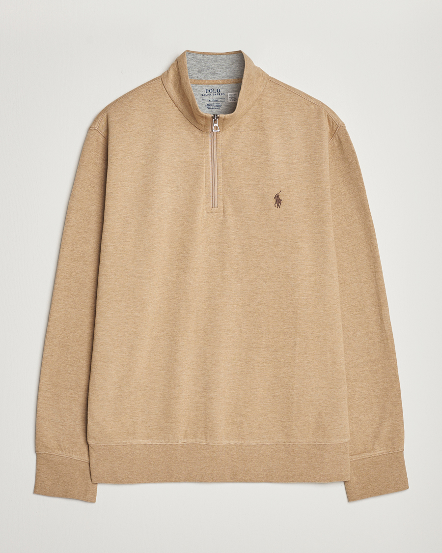 Hombres | Jerséis y prendas de punto | Polo Ralph Lauren | Tech Double Knit Half Zip Luxury Tan Heather