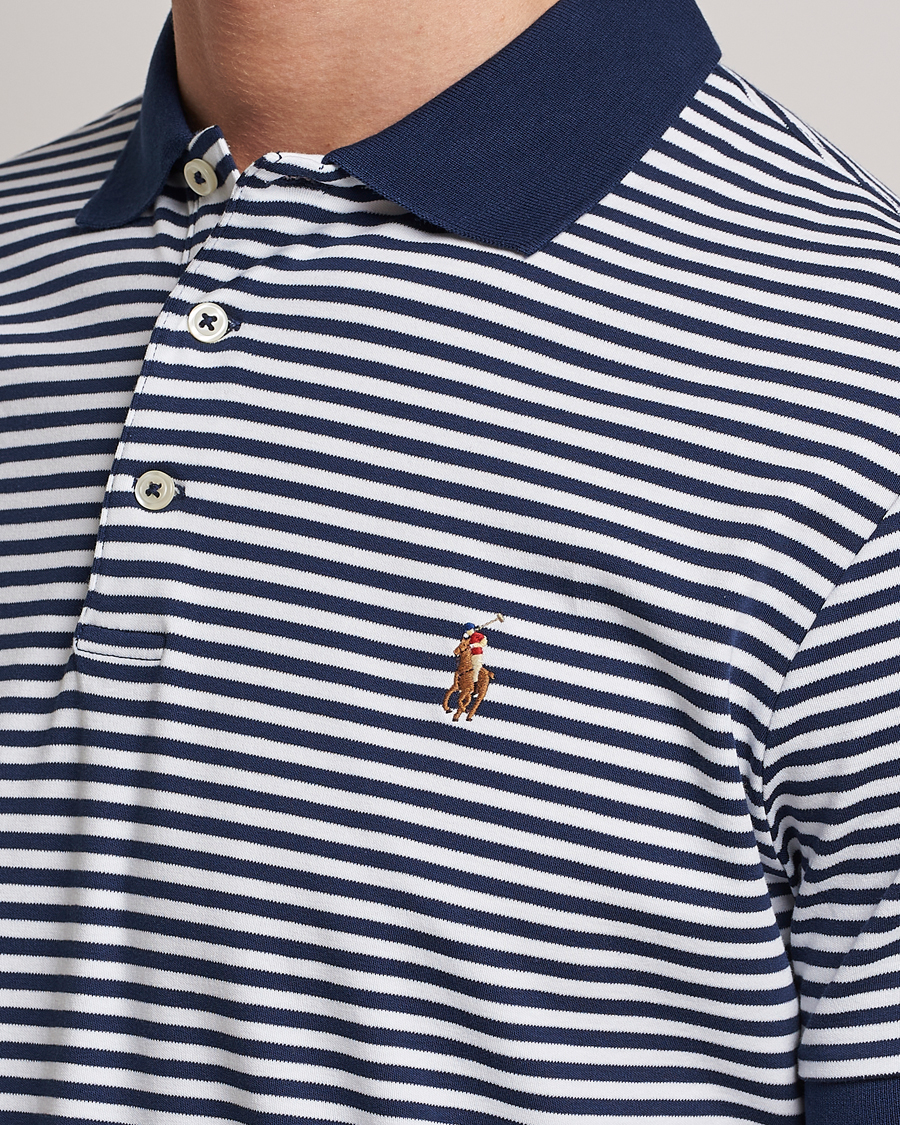 Hombres | Polos | Polo Ralph Lauren | Luxury Pima Cotton Striped Polo French Navy/White