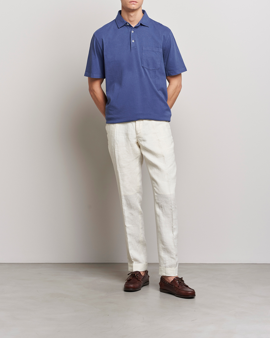 Hombres | Polos | Polo Ralph Lauren | Cotton/Linen Polo Boathouse Navy