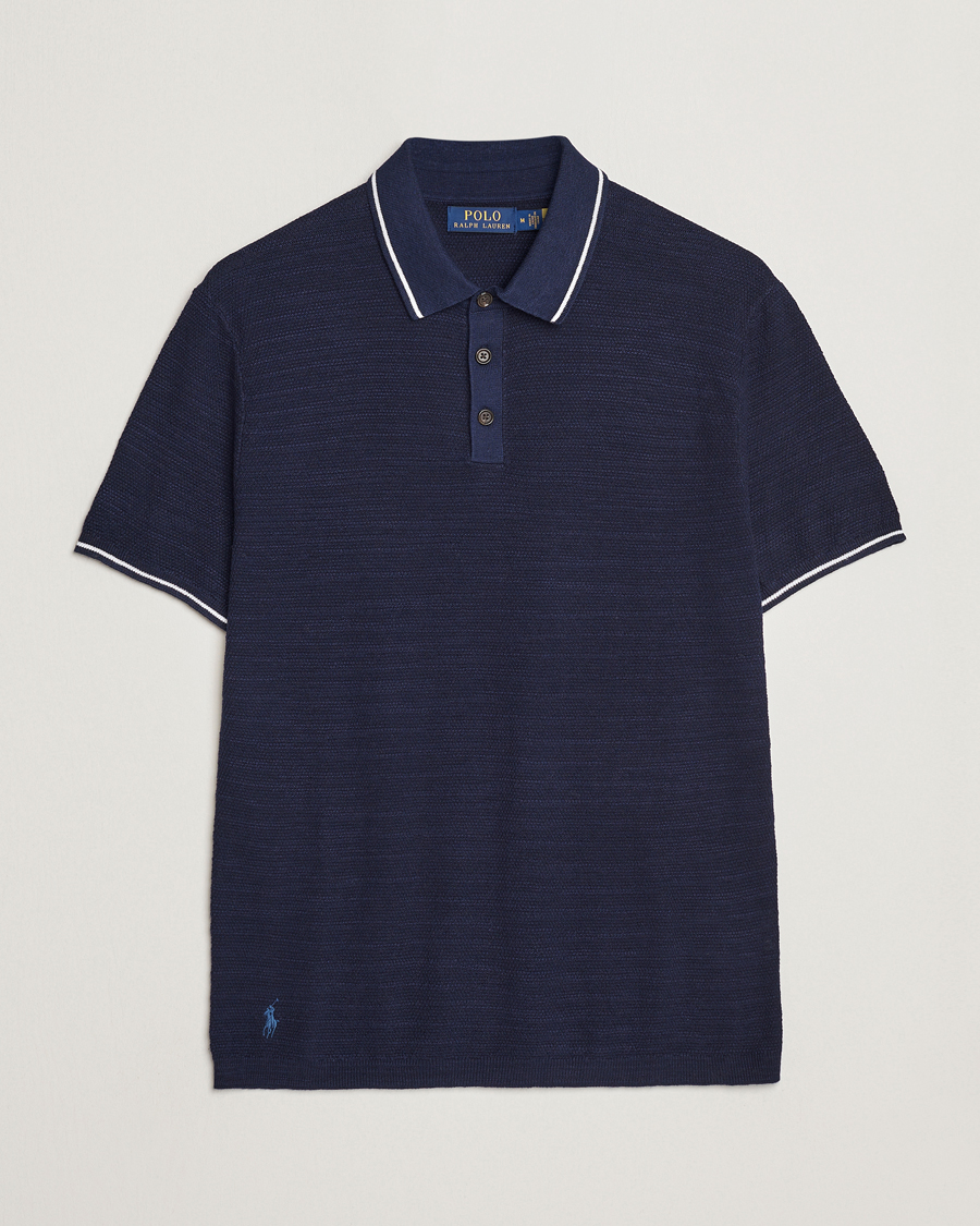 Hombres | Polos | Polo Ralph Lauren | Cotton/Linen Textured Polo Bright Navy