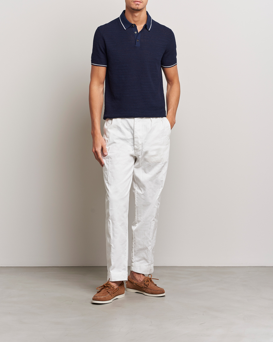 Hombres | Polos | Polo Ralph Lauren | Cotton/Linen Textured Polo Bright Navy