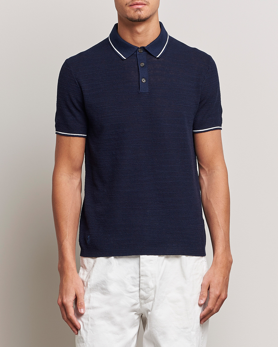 Hombres | Polos | Polo Ralph Lauren | Cotton/Linen Textured Polo Bright Navy