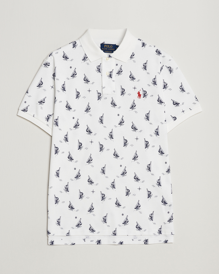 Hombres | Polos | Polo Ralph Lauren | Custom Slim Fit Sailboats Polo White