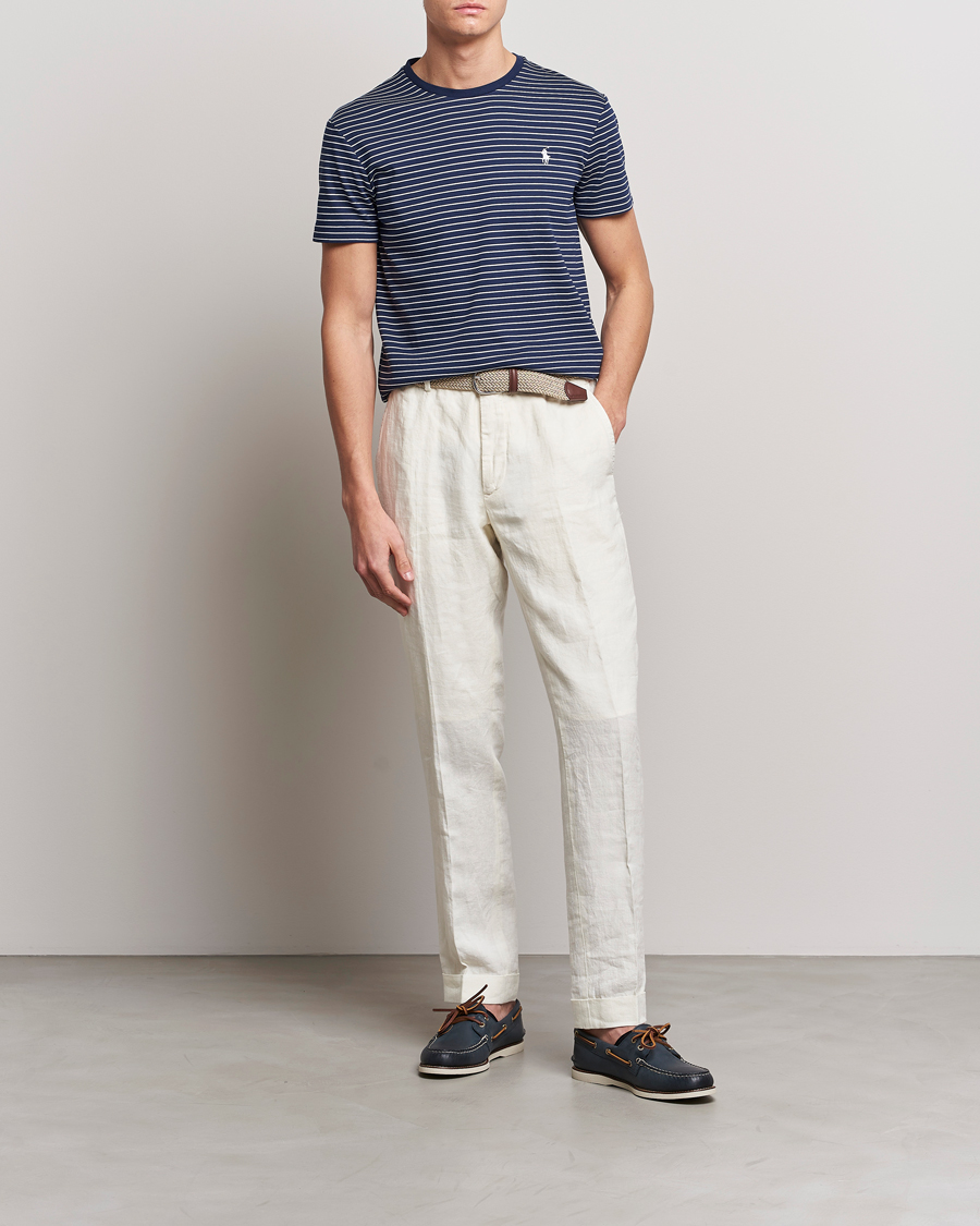 Hombres | Camisetas | Polo Ralph Lauren | Luxury Pima Cotton Striped T-shirt Navy/White