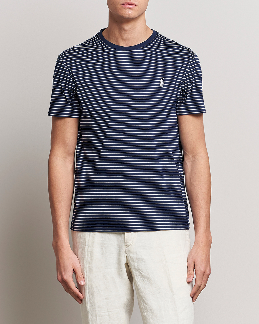 Hombres | Camisetas | Polo Ralph Lauren | Luxury Pima Cotton Striped T-shirt Navy/White