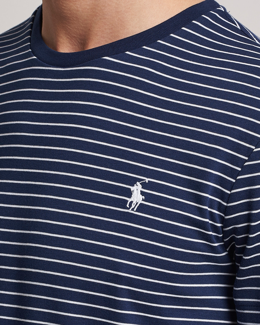 Hombres | Camisetas | Polo Ralph Lauren | Luxury Pima Cotton Striped T-shirt Navy/White