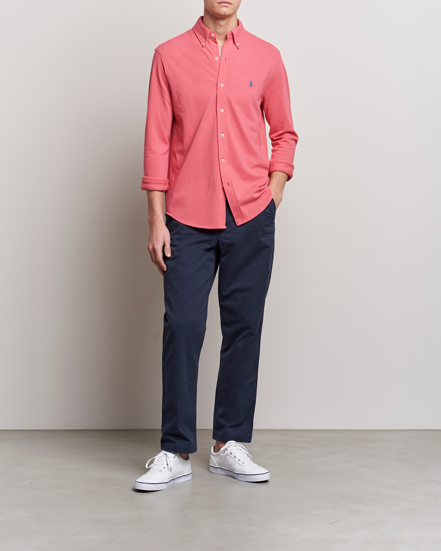Hombres | Camisas | Polo Ralph Lauren | Slim Fit Featherweight Mesh Shirt Red Sky