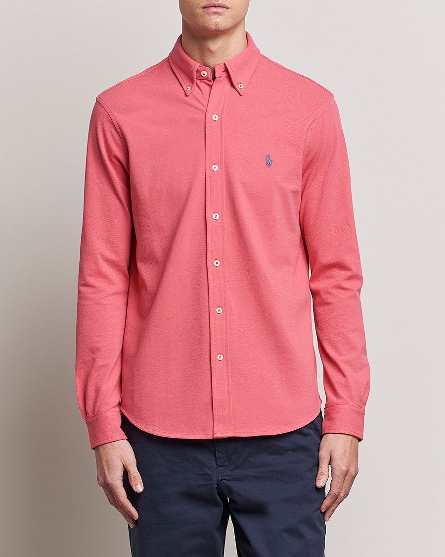 Hombres | Camisas | Polo Ralph Lauren | Slim Fit Featherweight Mesh Shirt Red Sky