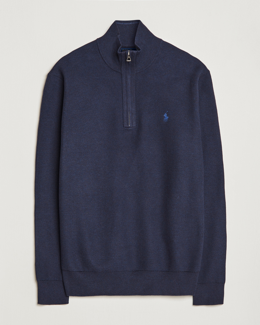 Hombres | Jerséis y prendas de punto | Polo Ralph Lauren | Textured Half-Zip Navy Heather