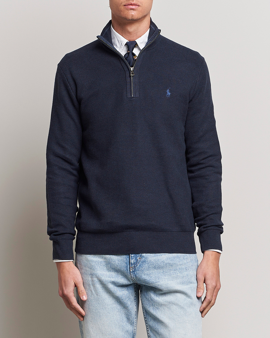 Hombres | Jerséis y prendas de punto | Polo Ralph Lauren | Textured Half-Zip Navy Heather