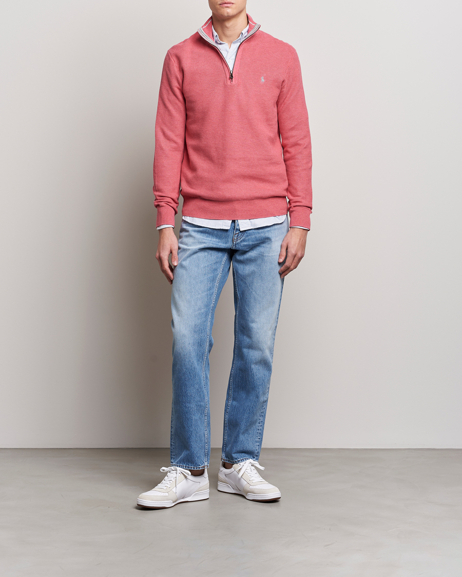 Hombres | Jerséis y prendas de punto | Polo Ralph Lauren | Textured Half-Zip Red Sky Heather