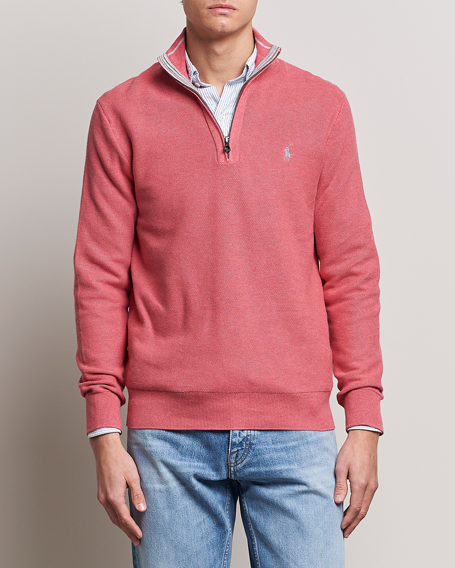 Hombres | Jerséis y prendas de punto | Polo Ralph Lauren | Textured Half-Zip Red Sky Heather