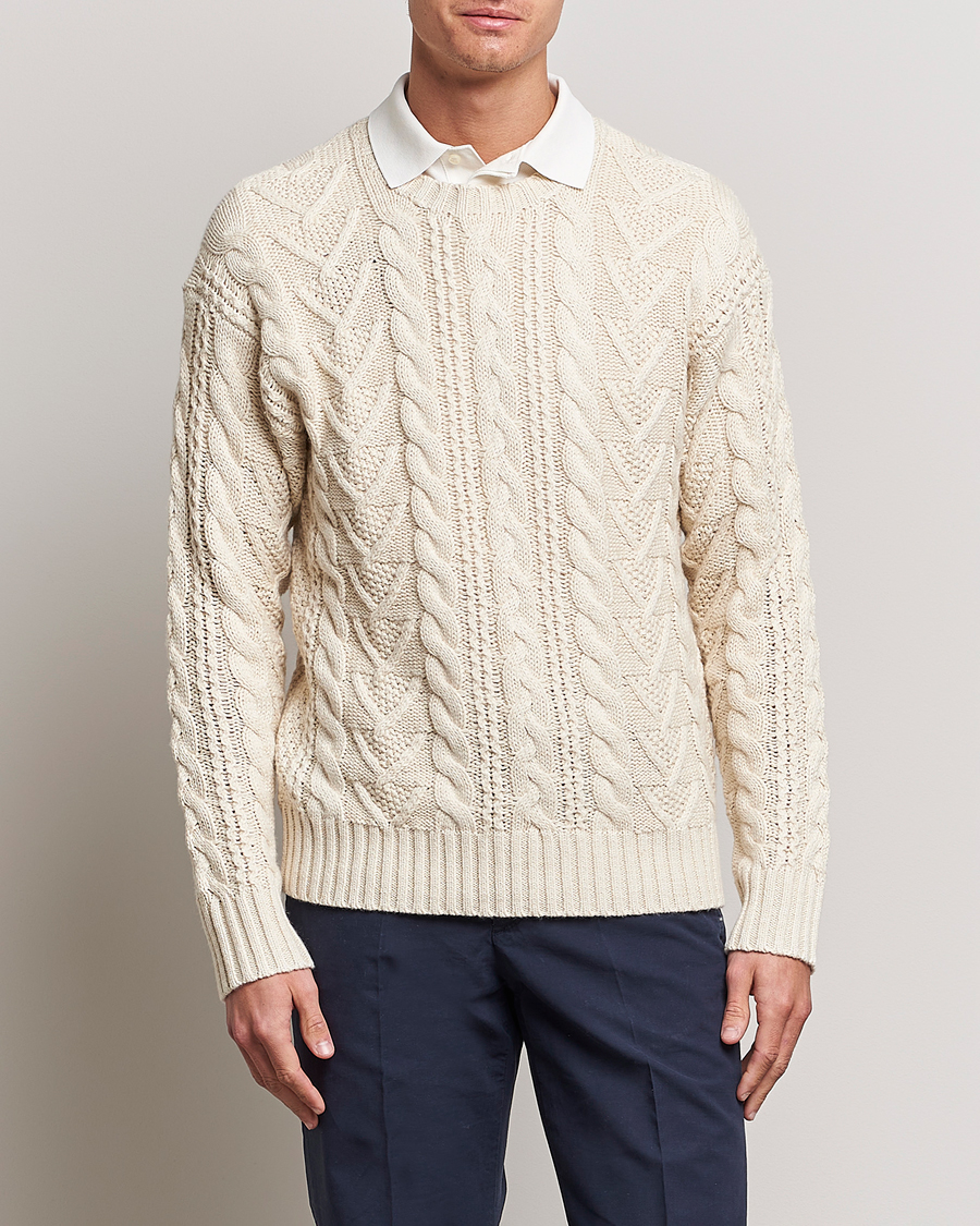 Hombres | Jerséis y prendas de punto | Polo Ralph Lauren | Knitted Fishermen Sweater Cream