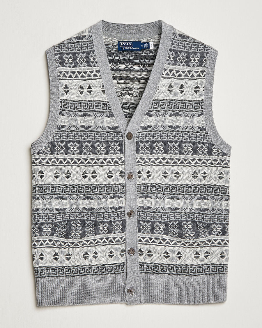 Hombres | Jerséis y prendas de punto | Polo Ralph Lauren | Knitted Fairisle Vest Grey