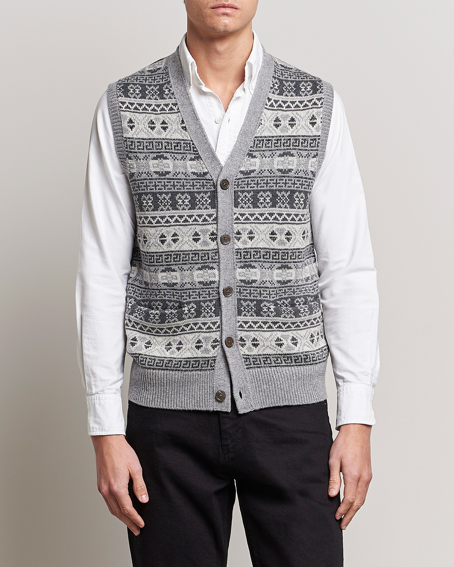 Hombres | Jerséis y prendas de punto | Polo Ralph Lauren | Knitted Fairisle Vest Grey