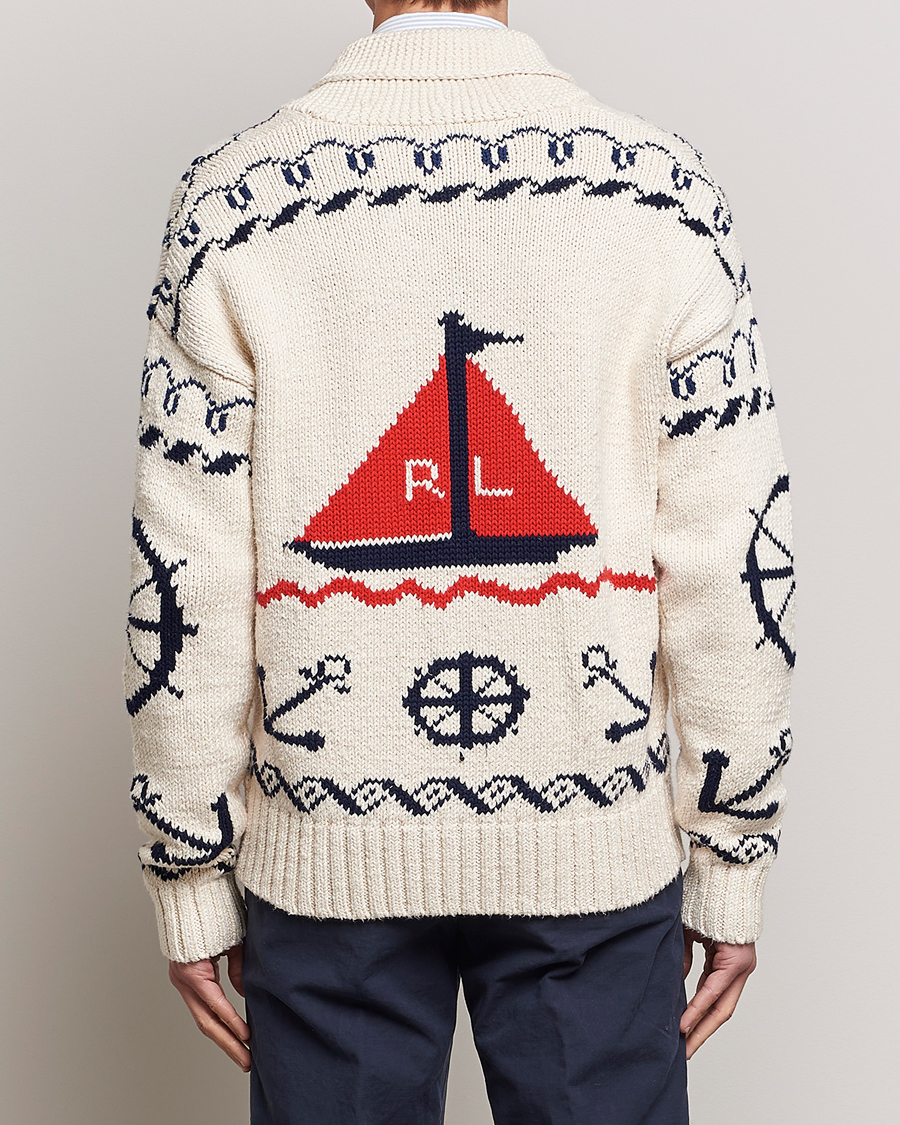 Hombres | Jerséis y prendas de punto | Polo Ralph Lauren | Knitted Fishermen Shawl Collar Cardigan Cream