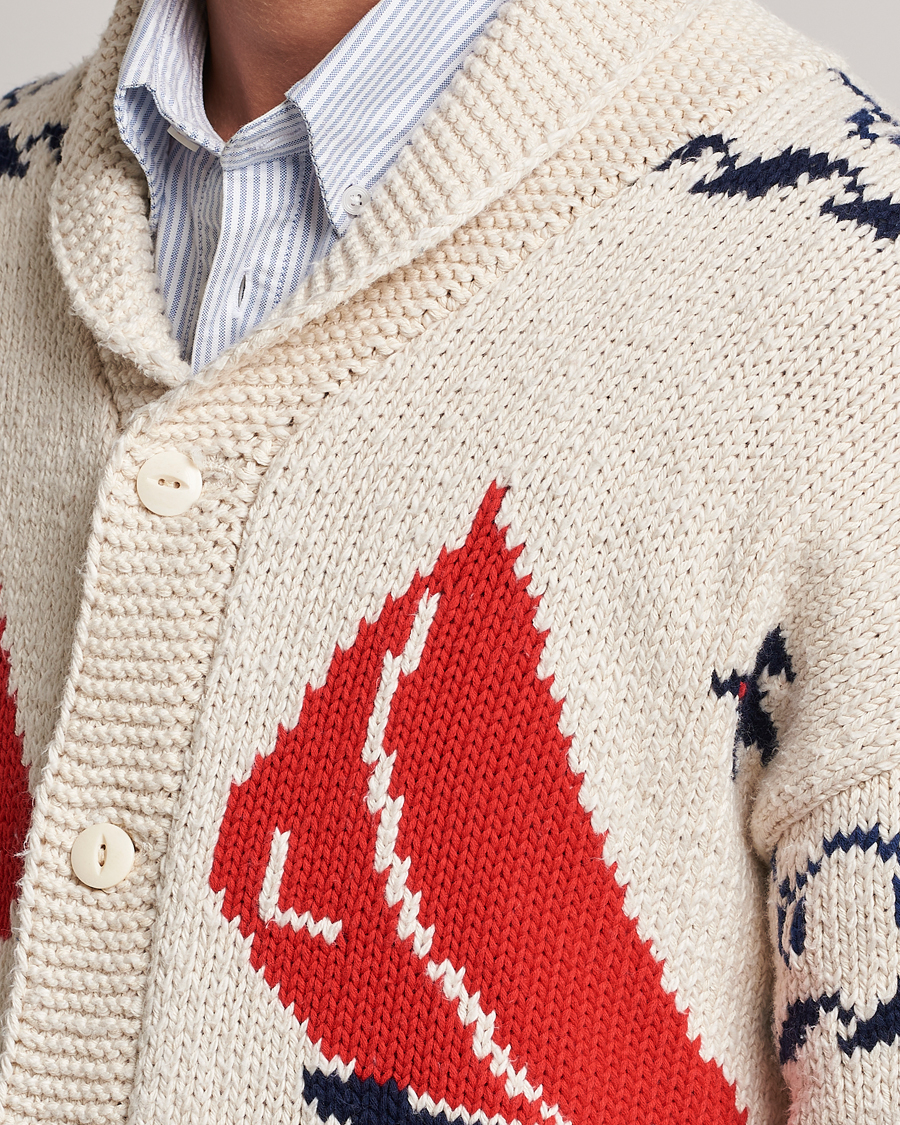 Hombres | Jerséis y prendas de punto | Polo Ralph Lauren | Knitted Fishermen Shawl Collar Cardigan Cream