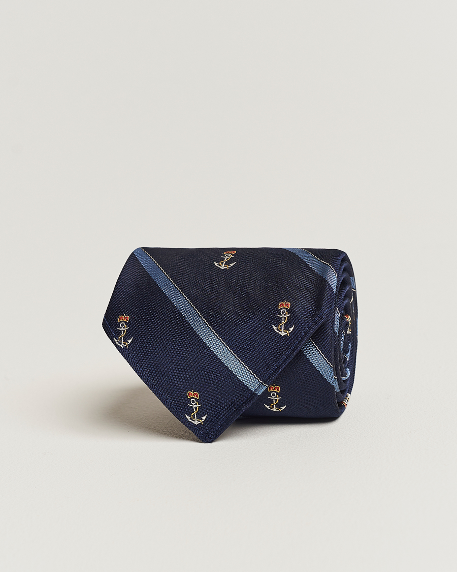 Hombres | Polo Ralph Lauren Vintage Striped Anchor Tie Navy/Blue | Polo Ralph Lauren | Vintage Striped Anchor Tie Navy/Blue