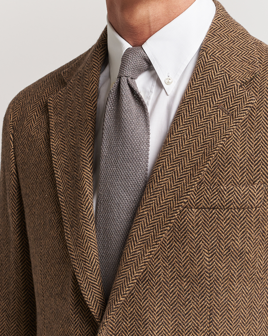 Hombres |  | Polo Ralph Lauren | Linen Knitted Tie Grey