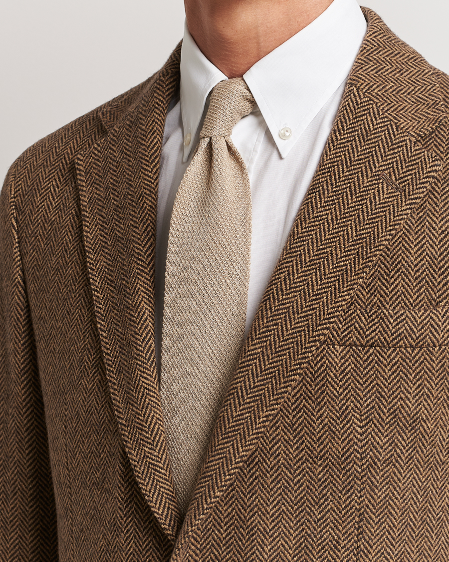 Hombres |  | Polo Ralph Lauren | Linen Knitted Tie Tan