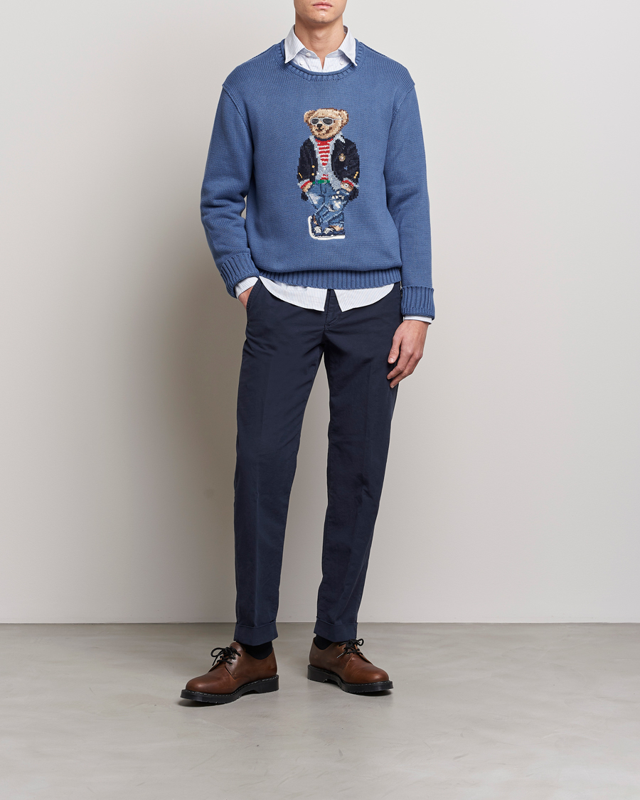 Hombres | Jerséis y prendas de punto | Polo Ralph Lauren | Cotton Knitted Bear Sweater Blue Haven