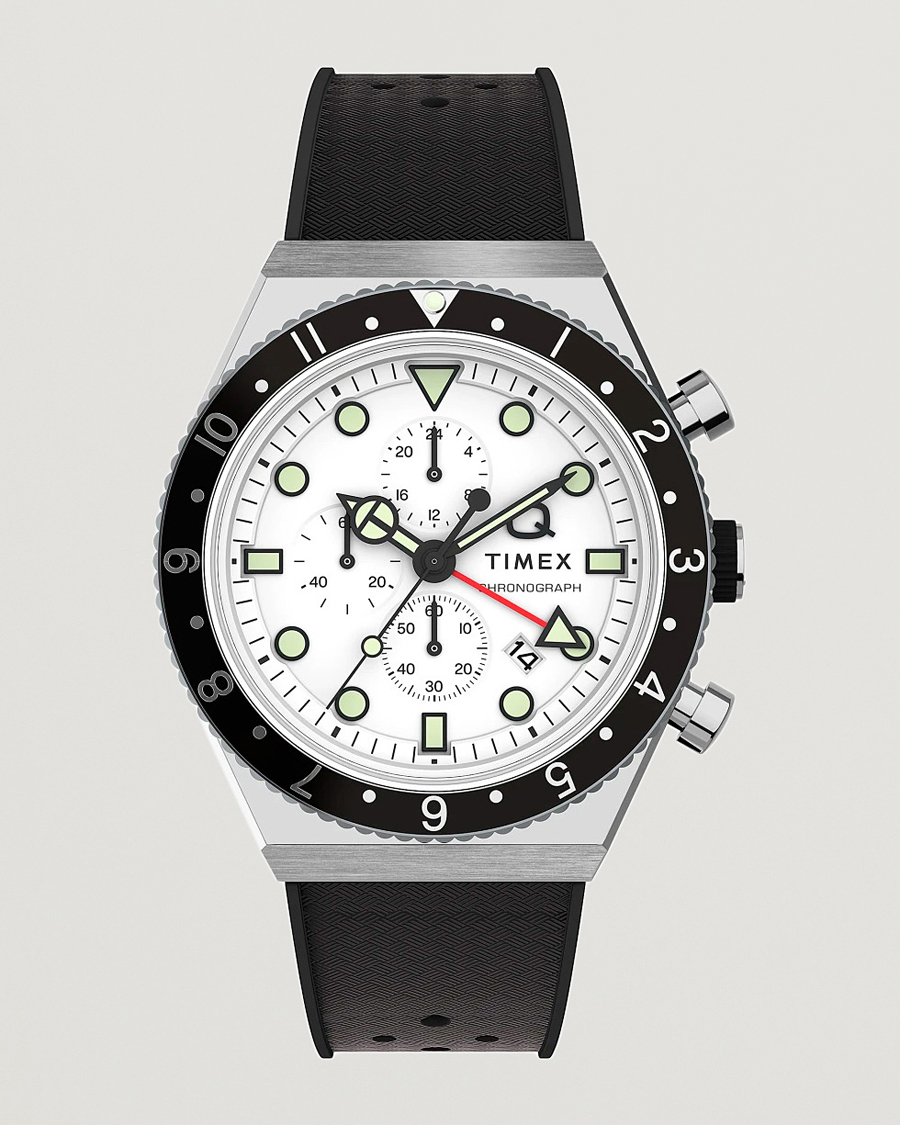 Hombres | Timex Time Zone Chronograph 40mm White Dial | Timex | Time Zone Chronograph 40mm White Dial