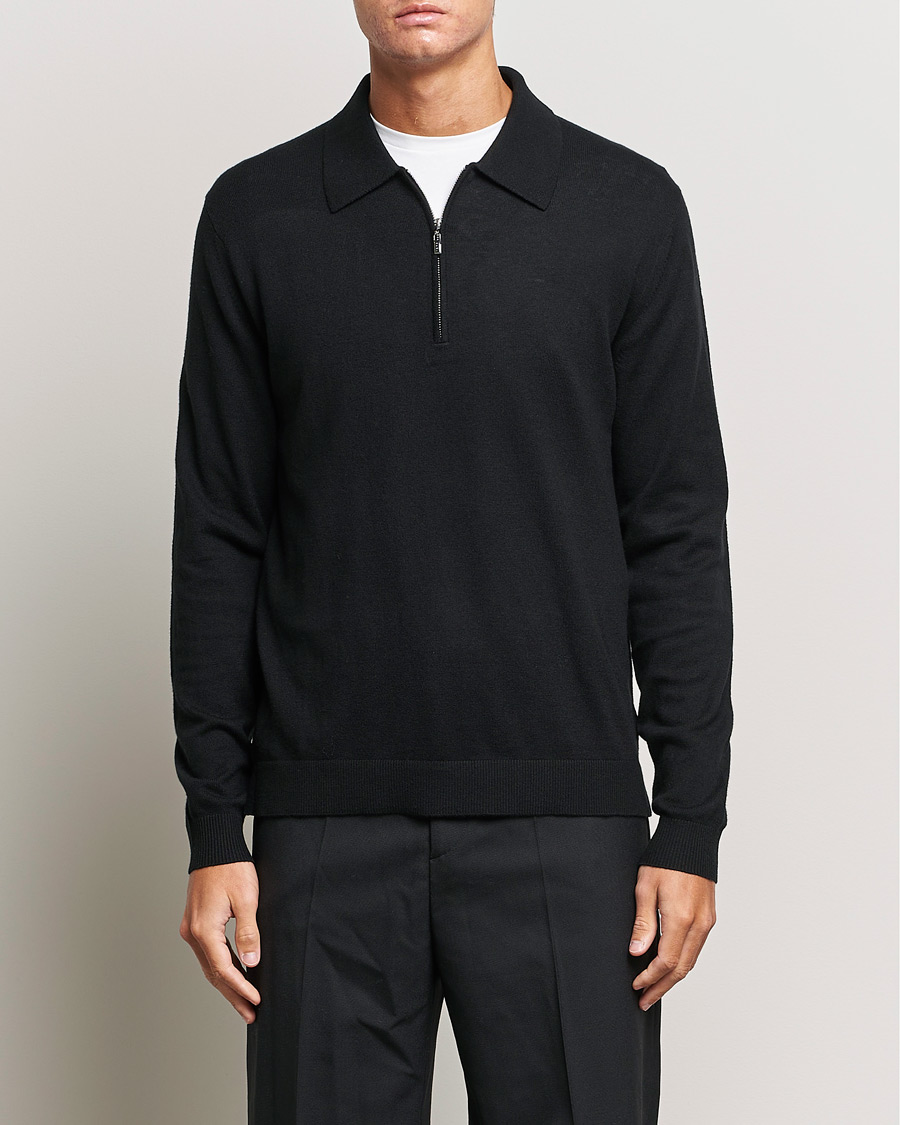 Hombres | Jerséis y prendas de punto | Tiger of Sweden | Orbit Half Zip Merino Black