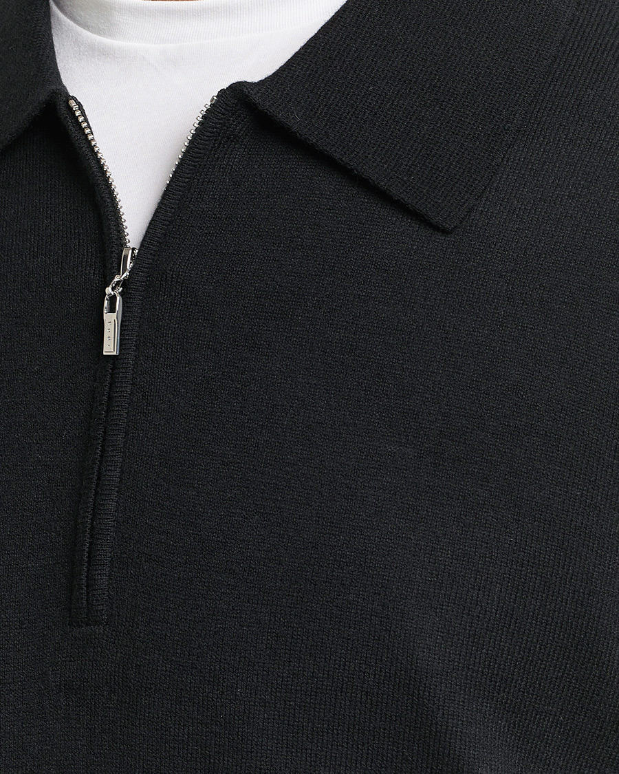 Hombres | Jerséis y prendas de punto | Tiger of Sweden | Orbit Half Zip Merino Black