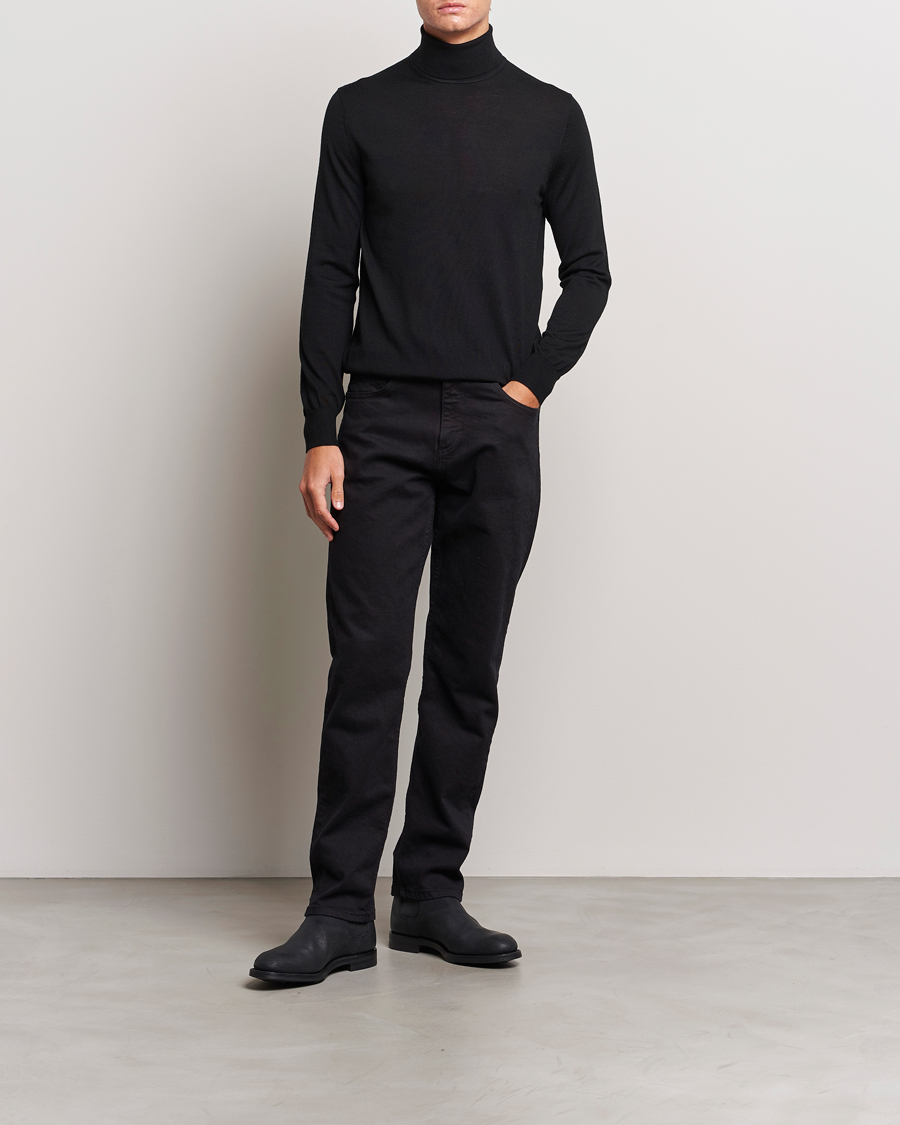 Hombres | Jerséis y prendas de punto | Tiger of Sweden | Nevile Extra Fine Merino Polo Black