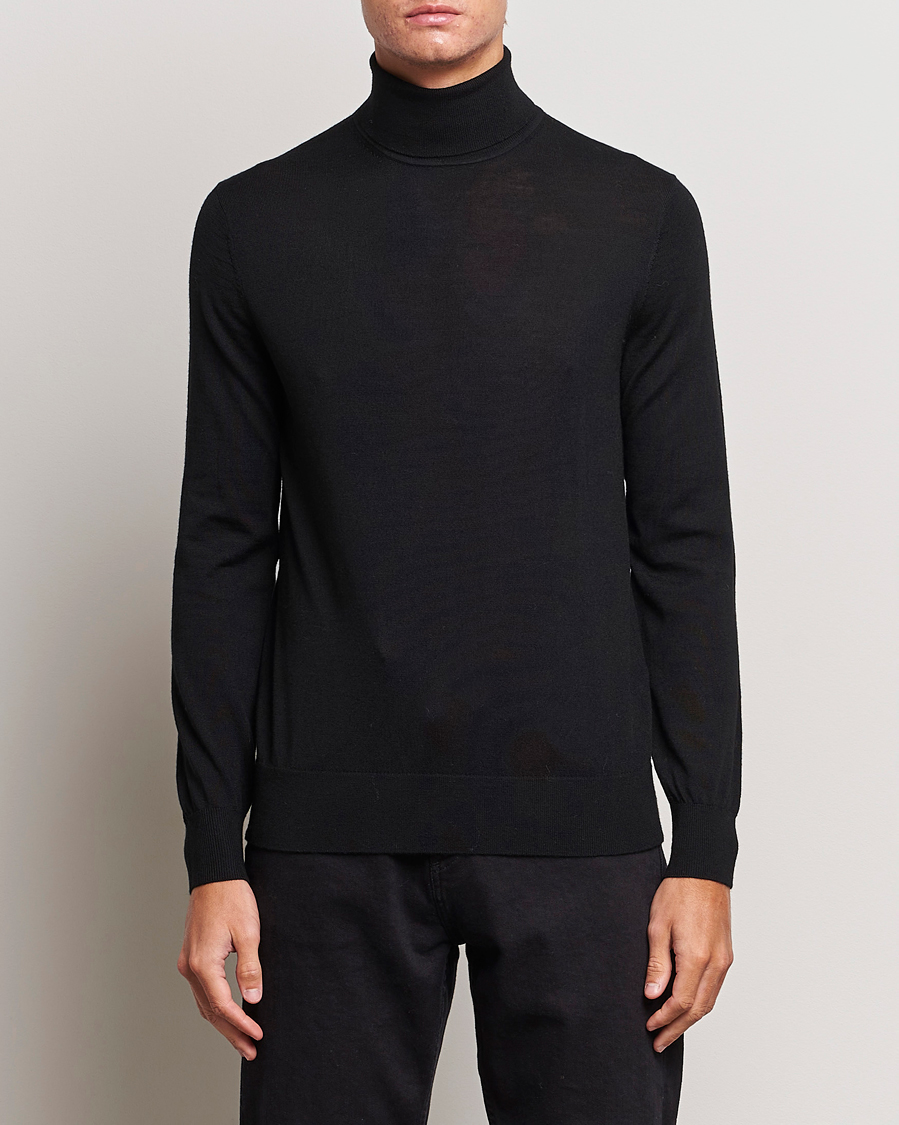 Hombres | Jerséis y prendas de punto | Tiger of Sweden | Nevile Extra Fine Merino Polo Black