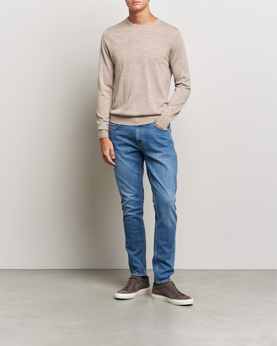 Hombres | Jerséis y prendas de punto | Tiger of Sweden | Nichols Crew Neck Pullover Beige Melange
