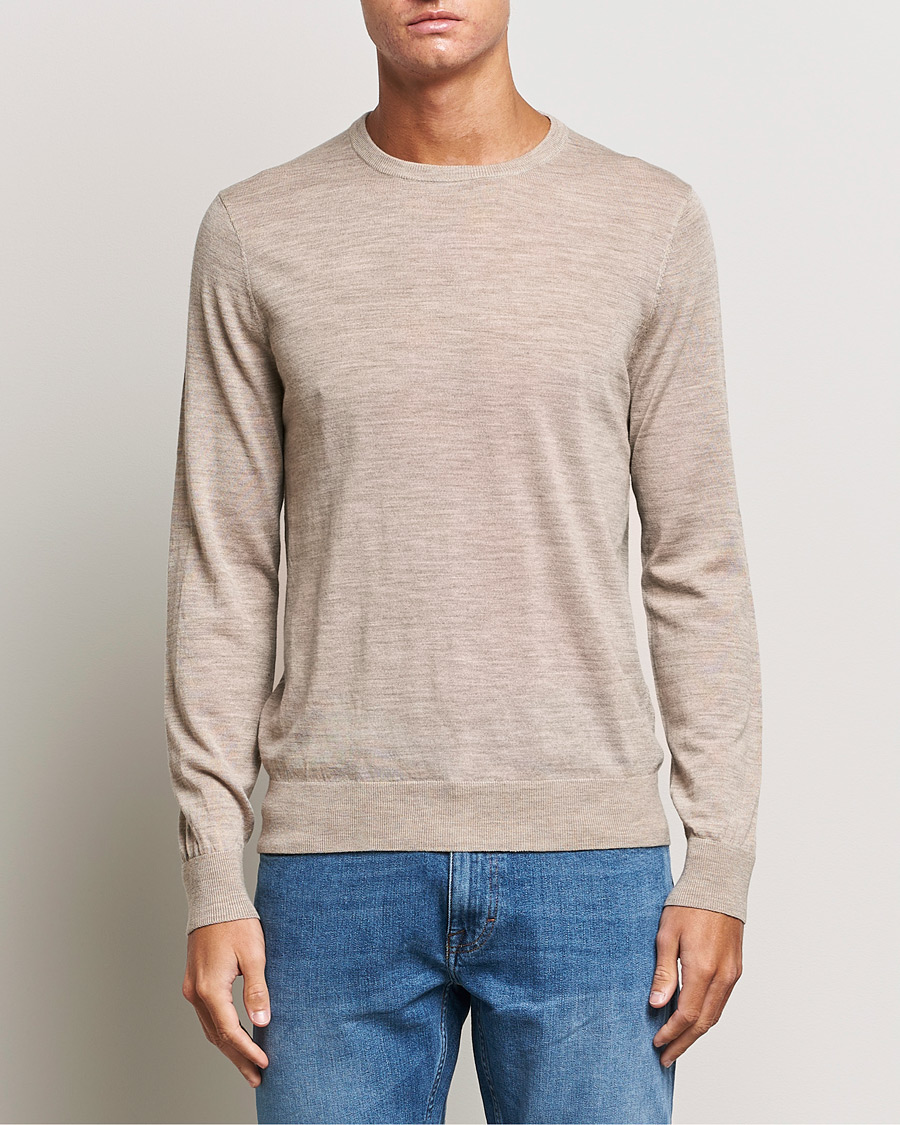 Hombres | Jerséis y prendas de punto | Tiger of Sweden | Nichols Crew Neck Pullover Beige Melange