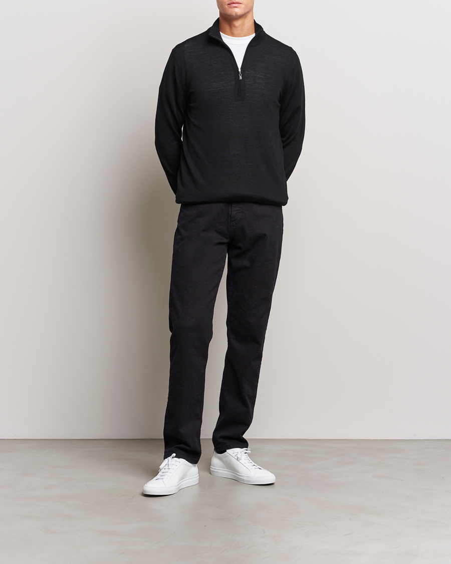 Hombres | Jerséis y prendas de punto | Tiger of Sweden | Errol Merino Half Zip Black