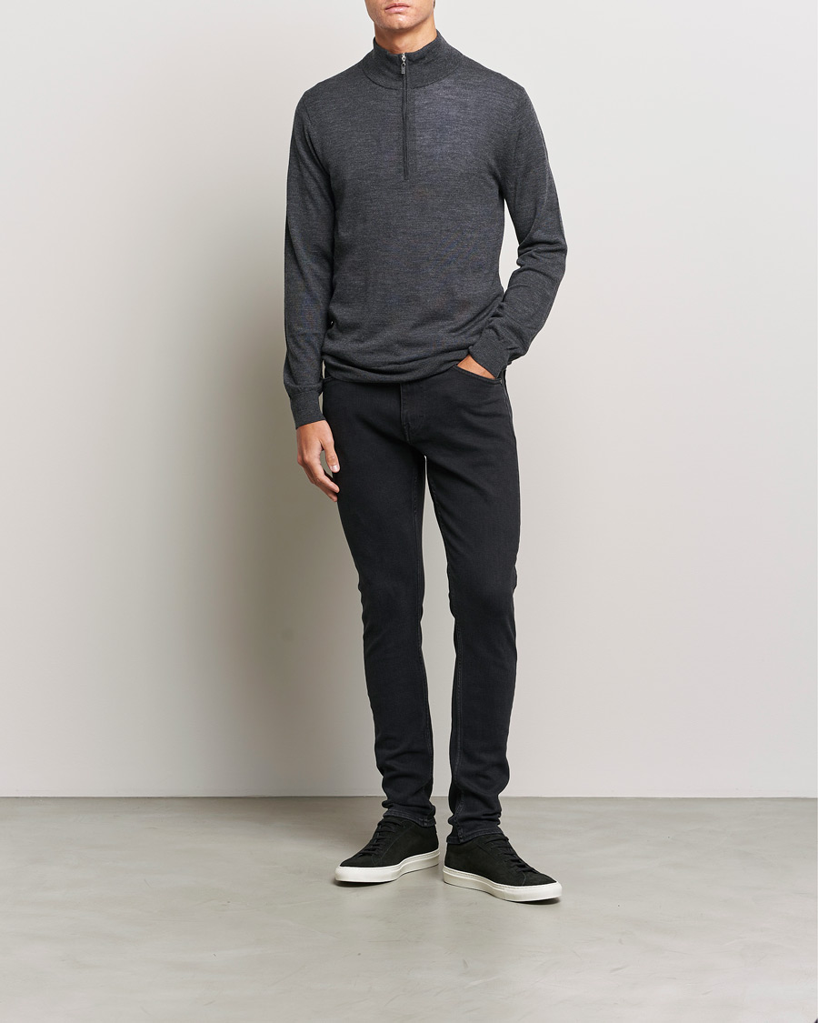 Hombres | Jerséis y prendas de punto | Tiger of Sweden | Errol Merino Half Zip Grey