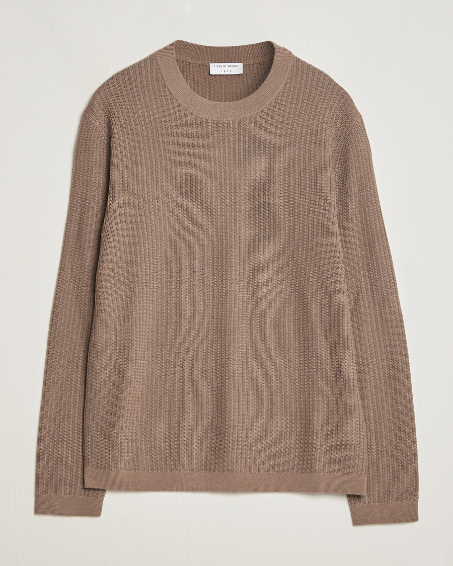 Hombres | Jerséis y prendas de punto | Tiger of Sweden | Elssler Merino Pullover Olive Grey