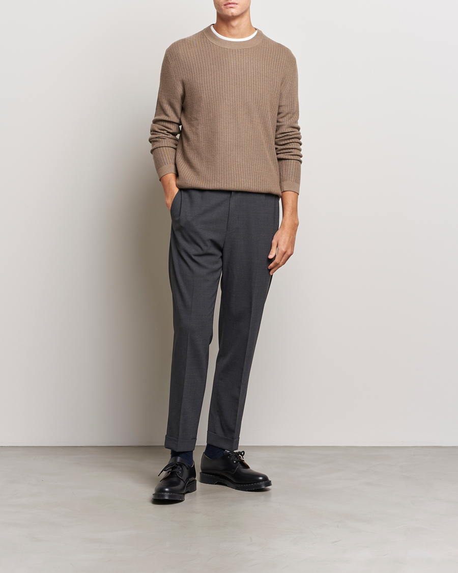 Hombres | Jerséis y prendas de punto | Tiger of Sweden | Elssler Merino Pullover Olive Grey